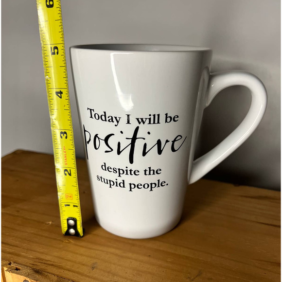 Coffee Cup Ceramic Coffee Tea Mug Hallmark Funny Sarcastic Cup White Black Print - Picture 3 of 5